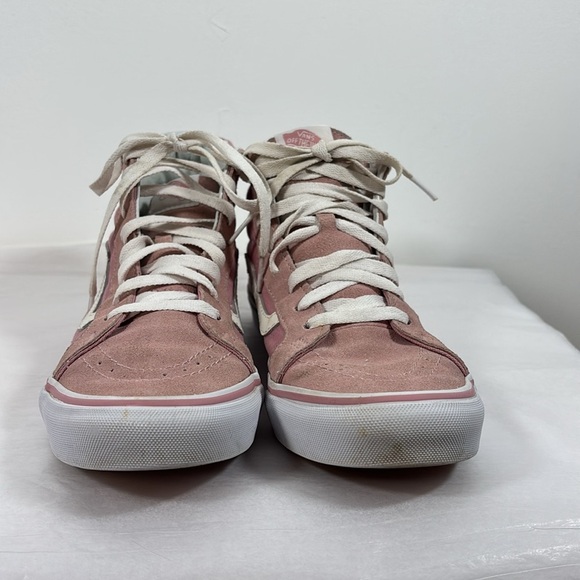 Vans Off The Wall Old Skool Sk8 Hi-Pig Shoes 9 Suede High Tops Pink Sneaker - Picture 3 of 8